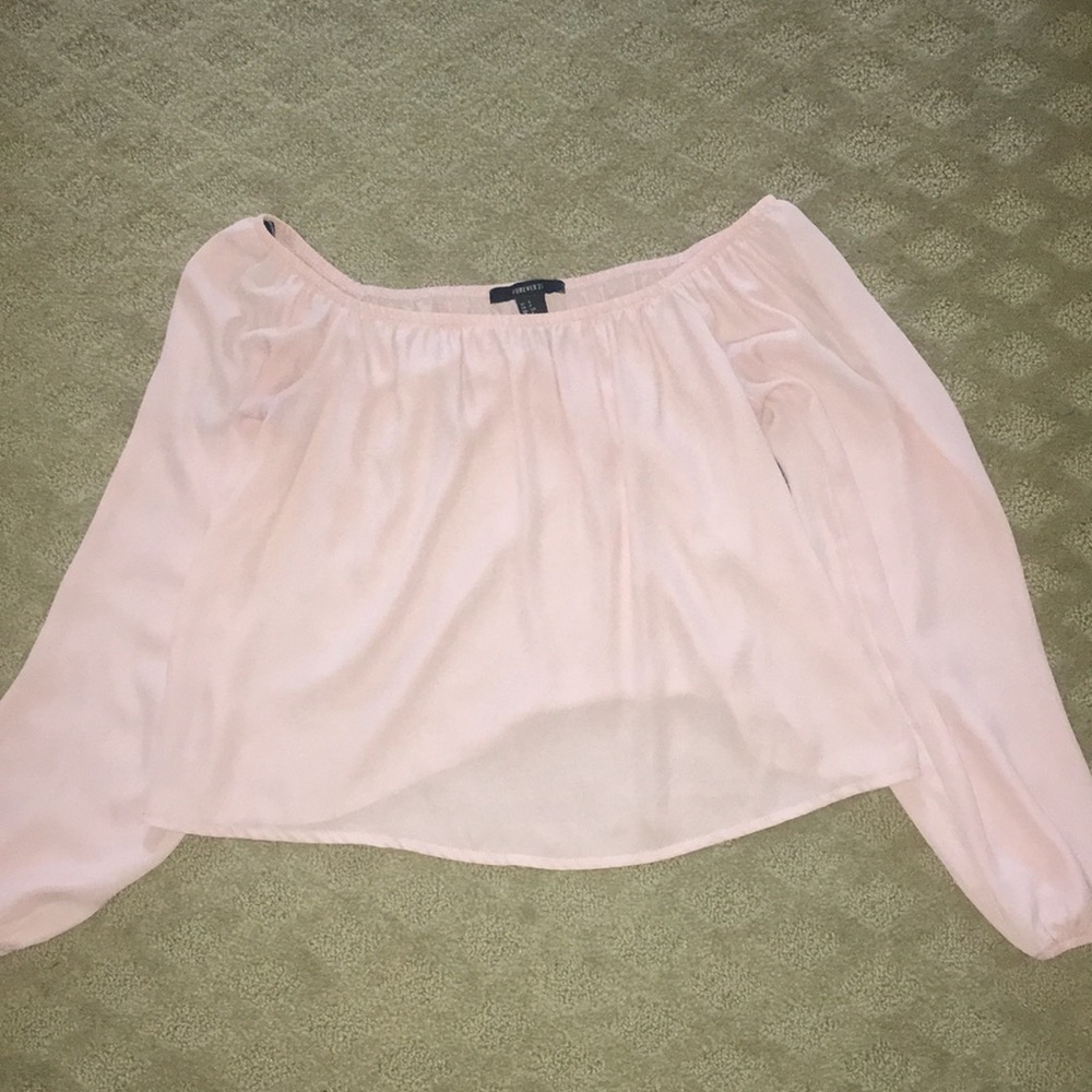 F21 pink off the shoulder top